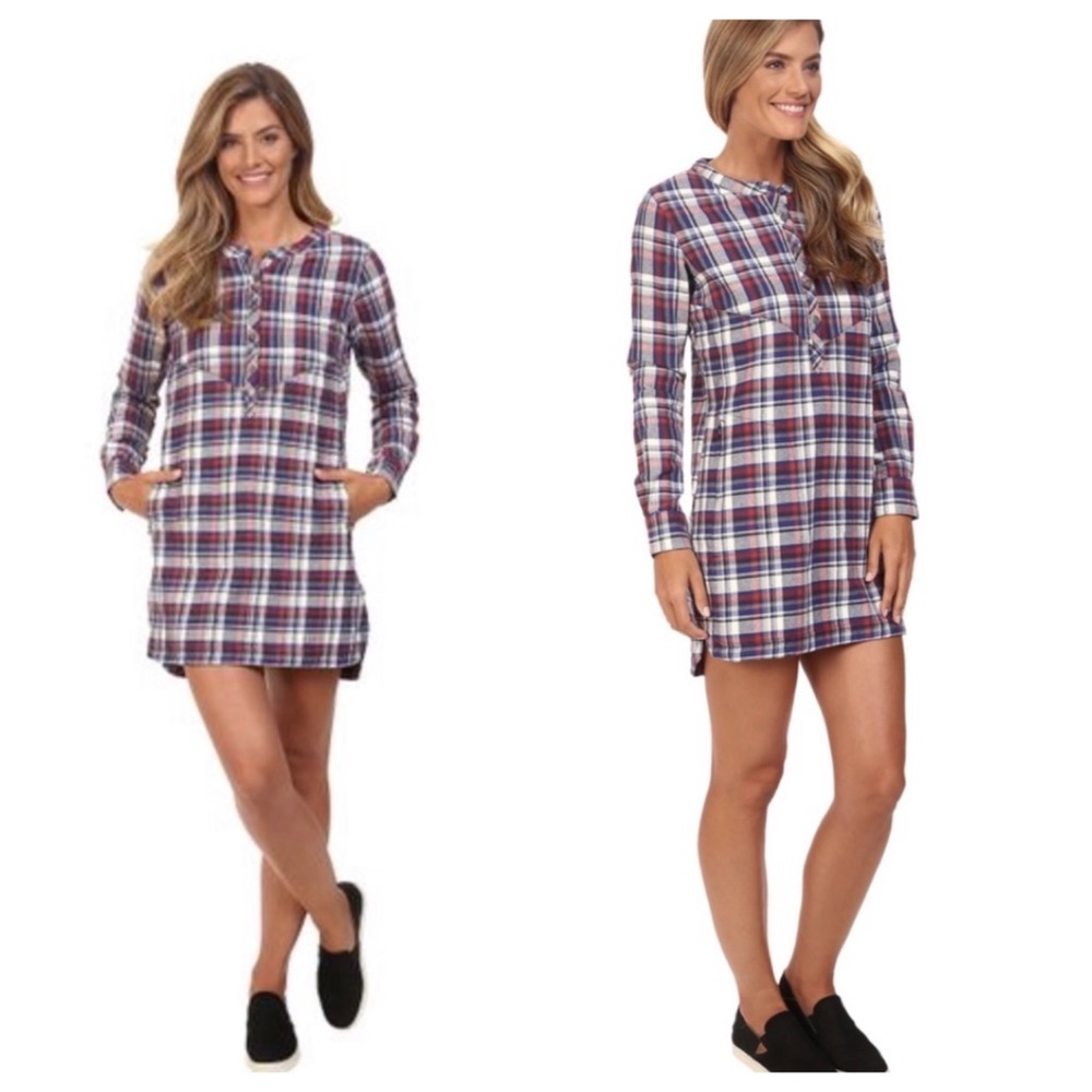 Merrell Womens Tunic Dress Size XS Vagabond Flannel Plaid Pockets